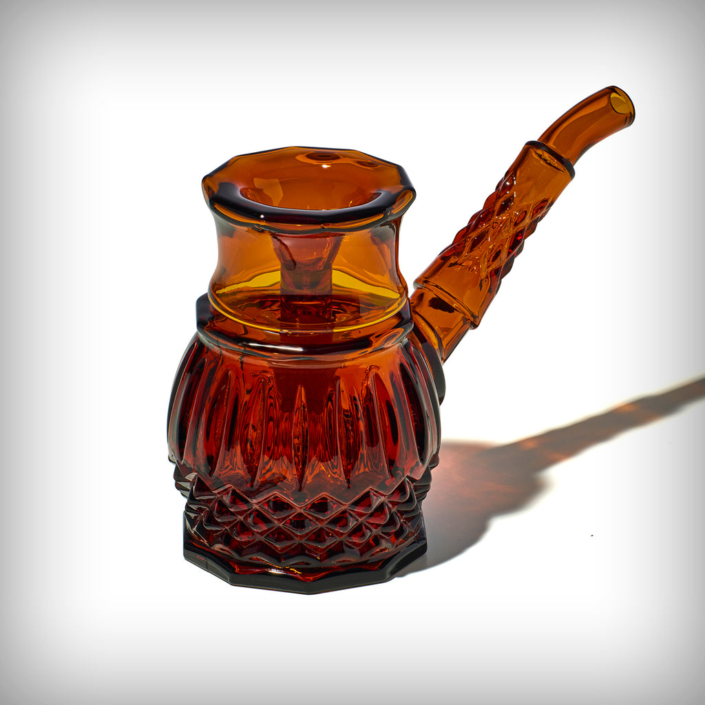 NWTN Home Highball borosilicate glass bubbler in Honeycomb amber