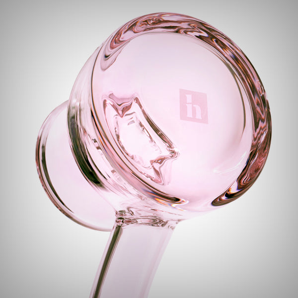 NWTN Home Vesper Hand Pipe pink glass base and logo detail