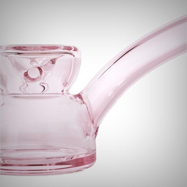 NWTN Home Vesper Hand Pipe pink glass bowl and curved stem detail
