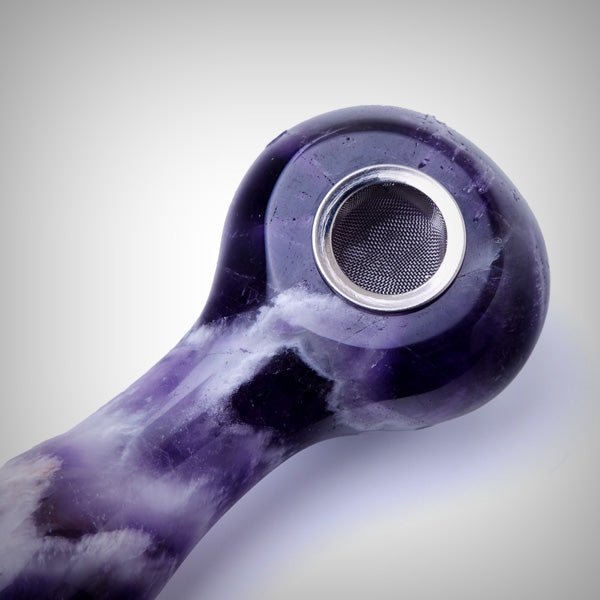 Natural stone smoking pipe with ergonomic spoon shape