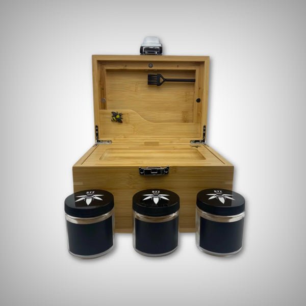 OG Black Bzz Box smell proof stash box for herbs and accessories