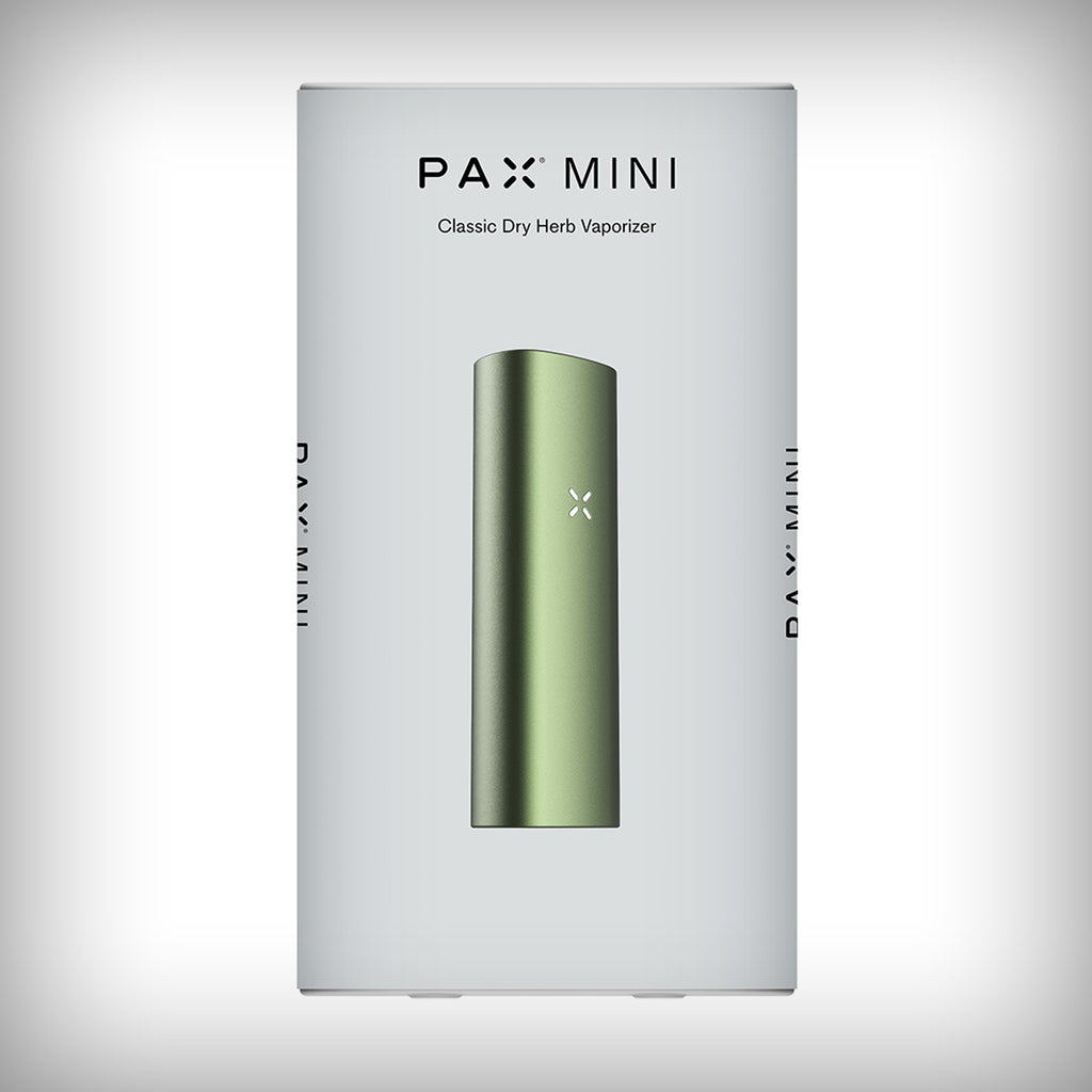 PAX Mini 2 Greenstone vaporizer shown with retail packaging