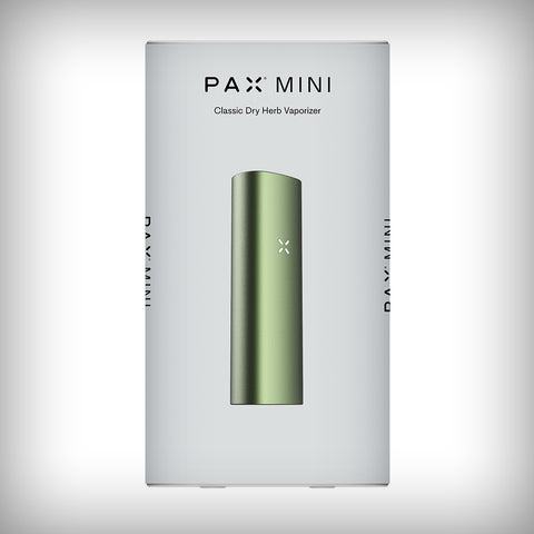 PAX Mini 2 Greenstone vaporizer shown with retail packaging