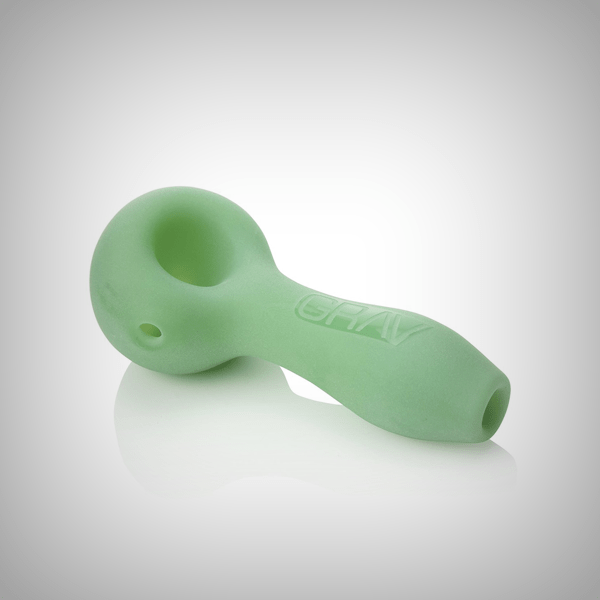 Pink GRAV Sandblasted Spoon Pipe with inverted mouthpiece