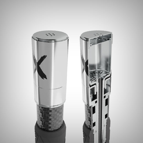 Pipe X analog vaporizers displayed in light wood and black finishes