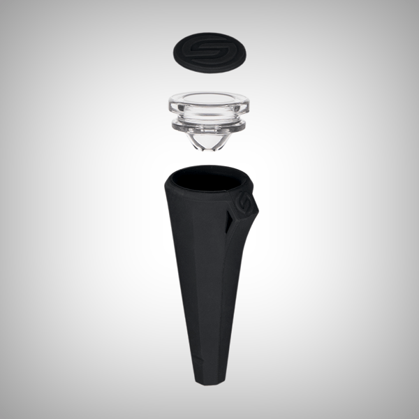 Platinum-cured silicone pipe with removable glass bowl