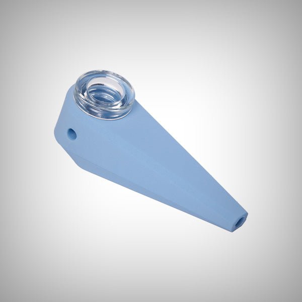 Portable silicone hand pipe with borosilicate glass bowl