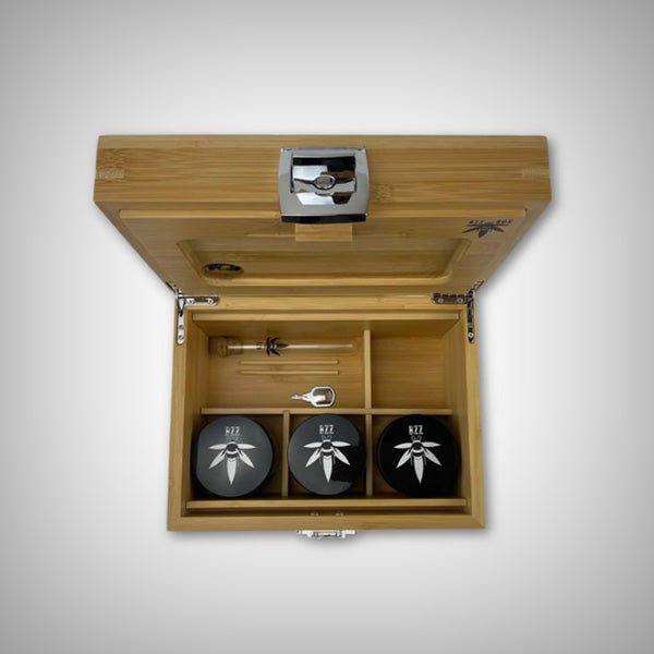 Premium wooden stash box organizer with lockable latch