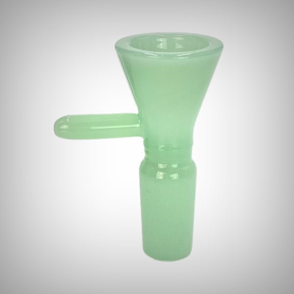 Prism 14mm mint green glass bowl with male joint and side handle