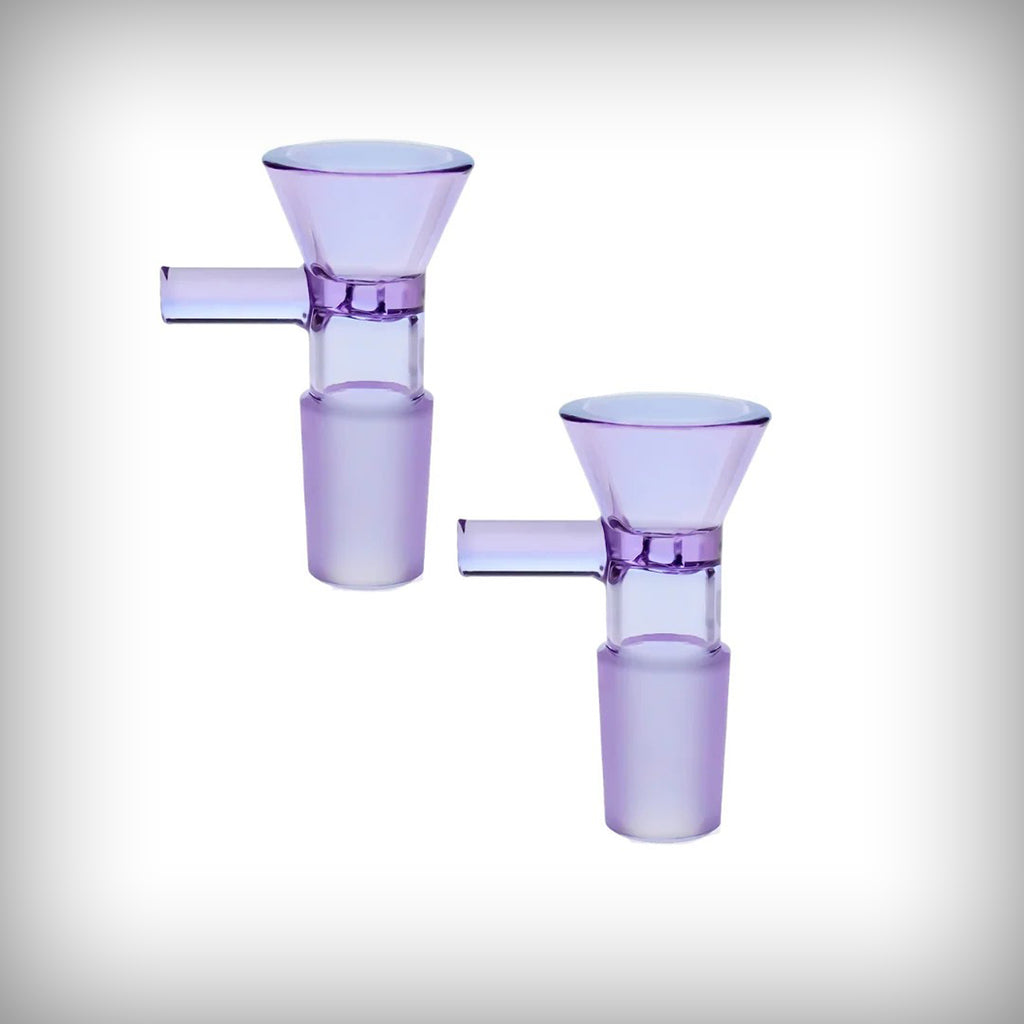Prism 18mm bowl in Grape Jolly Rancher purple glass, two-piece bundle
