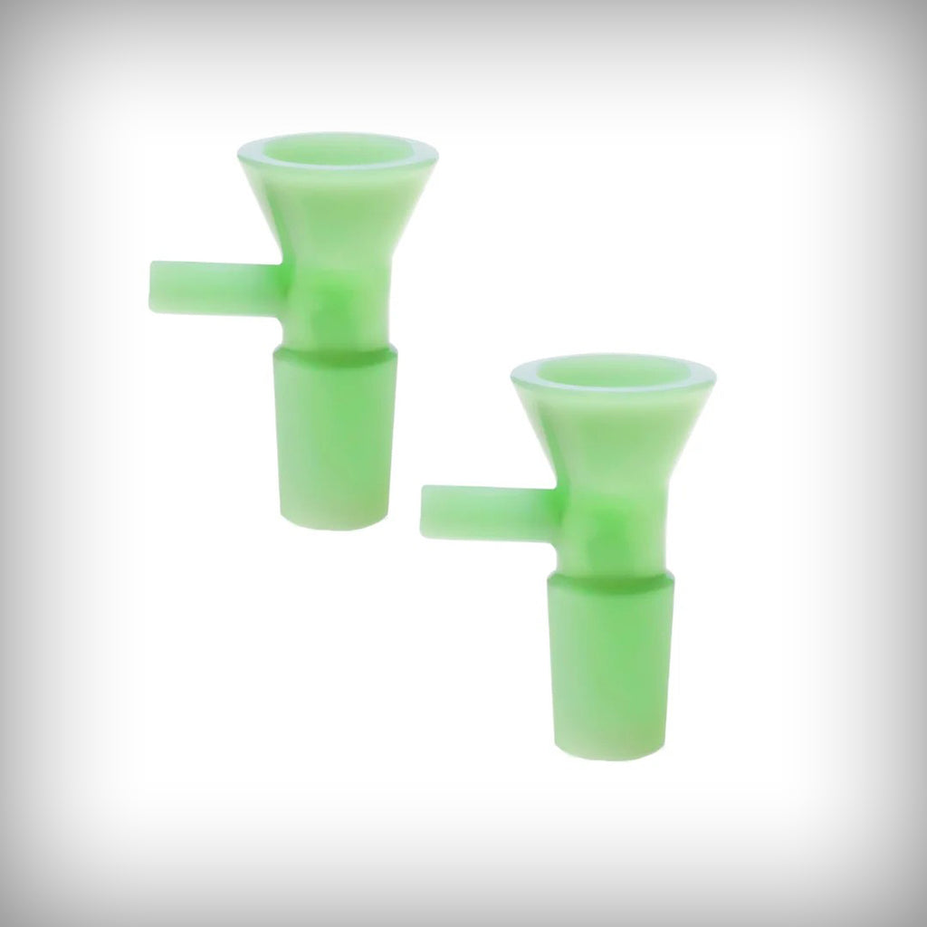 Prism 18mm bowl in Mint green borosilicate glass, two-piece bundle
