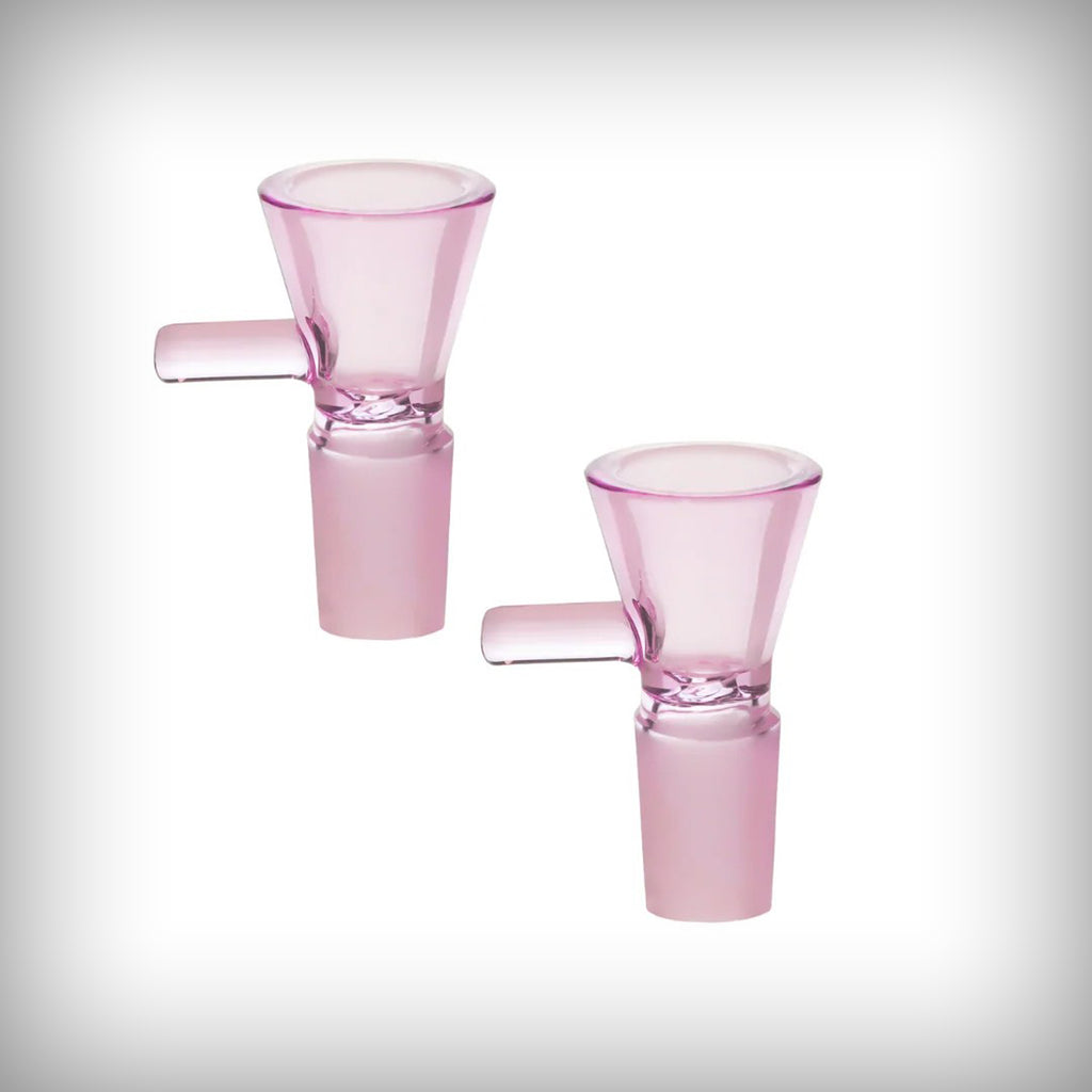 Prism 18mm bowl in Pink Lemonade borosilicate glass, two-piece bundle