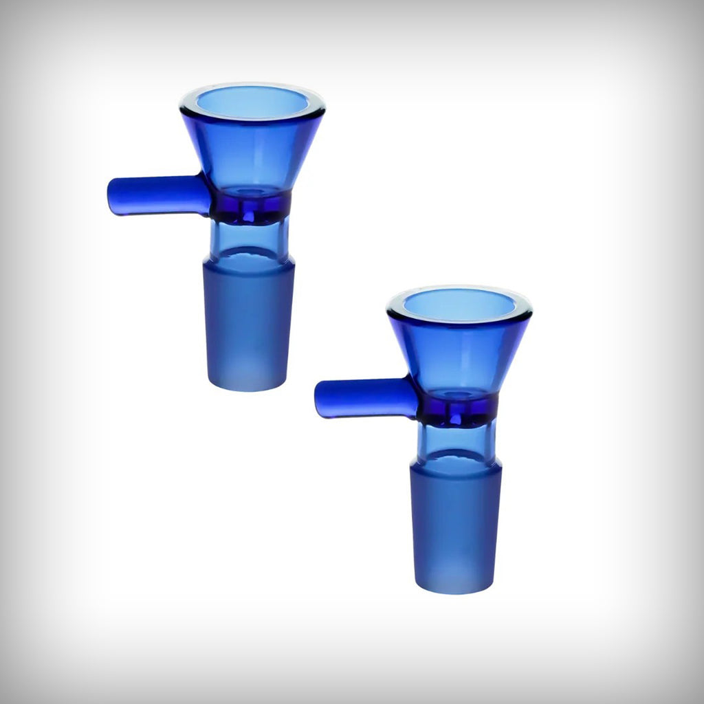 Prism 18mm bowl in Sapphire blue borosilicate glass, two-piece bundle