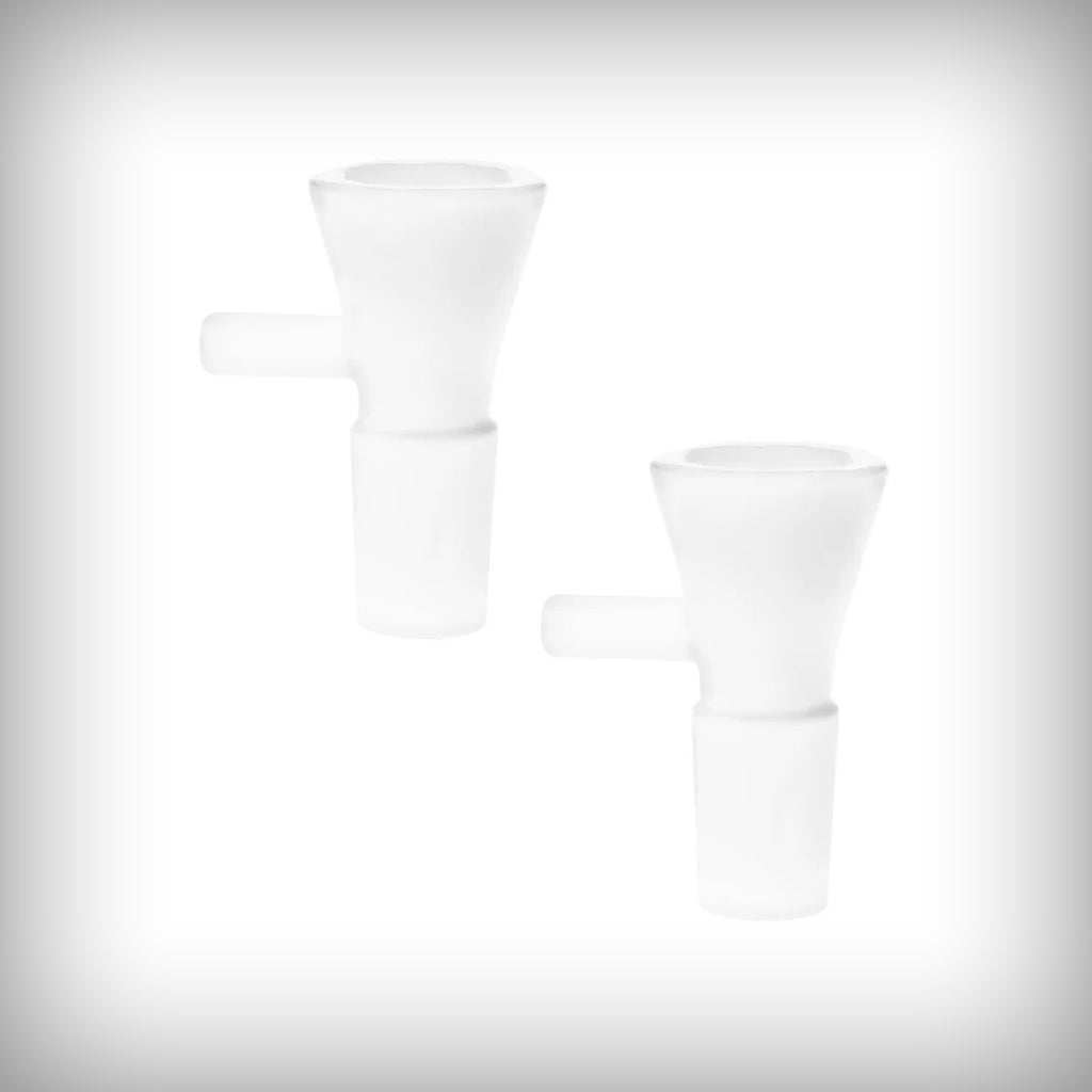 Prism 18mm bowl in White borosilicate glass, two-piece bundle
