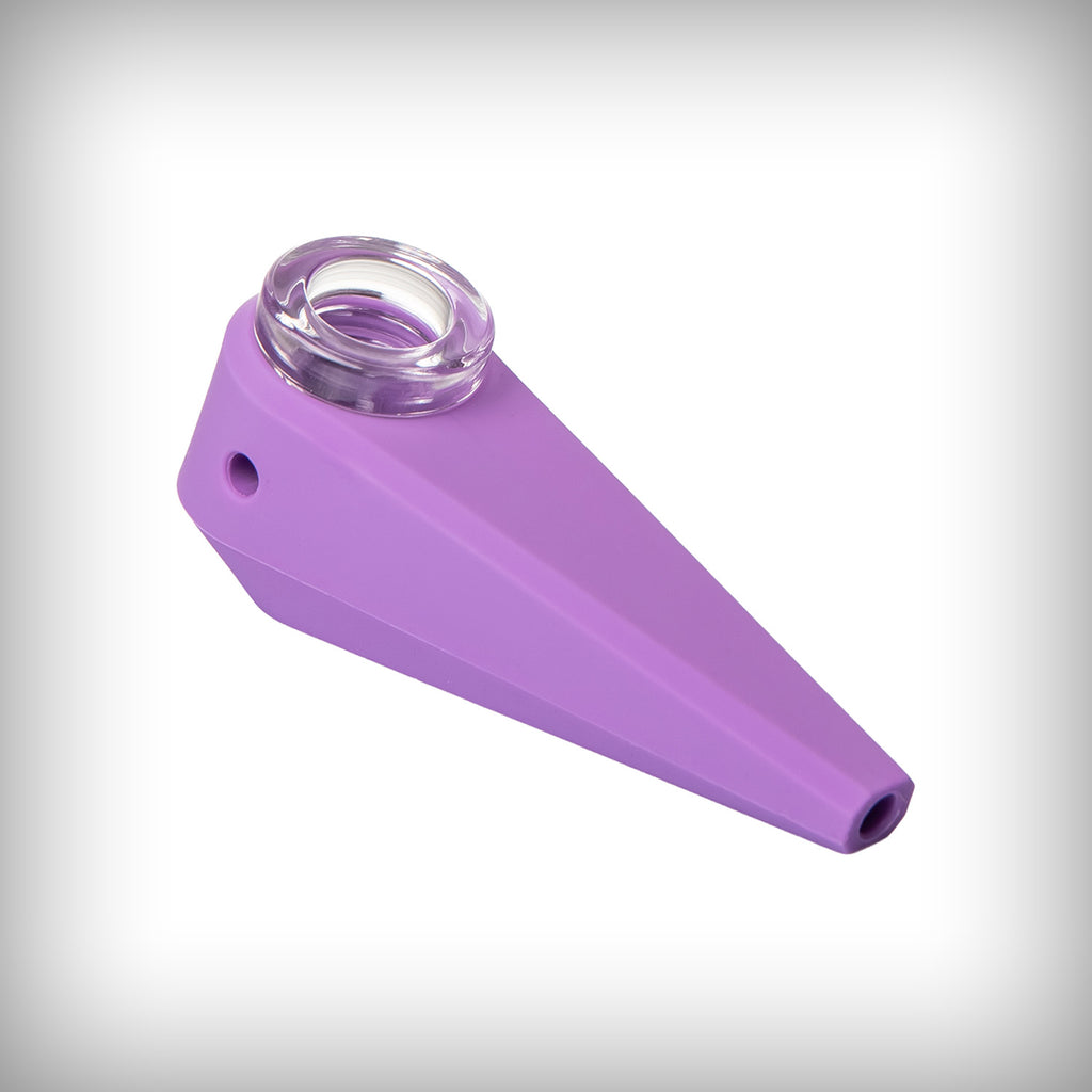 Purple Softglass Token Hand Pipe with removable glass bowl