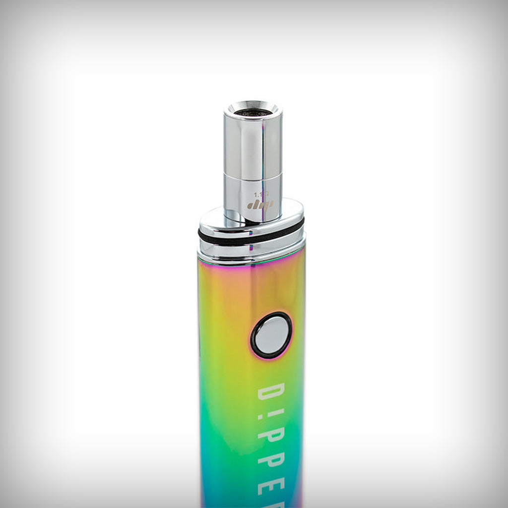 Rainbow Dip Devices Dipper vaporizer upright with exposed atomizer