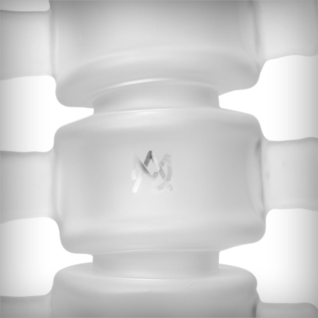 Rear three-quarter view of the MJ Arsenal Skele-Tube glass water pipe