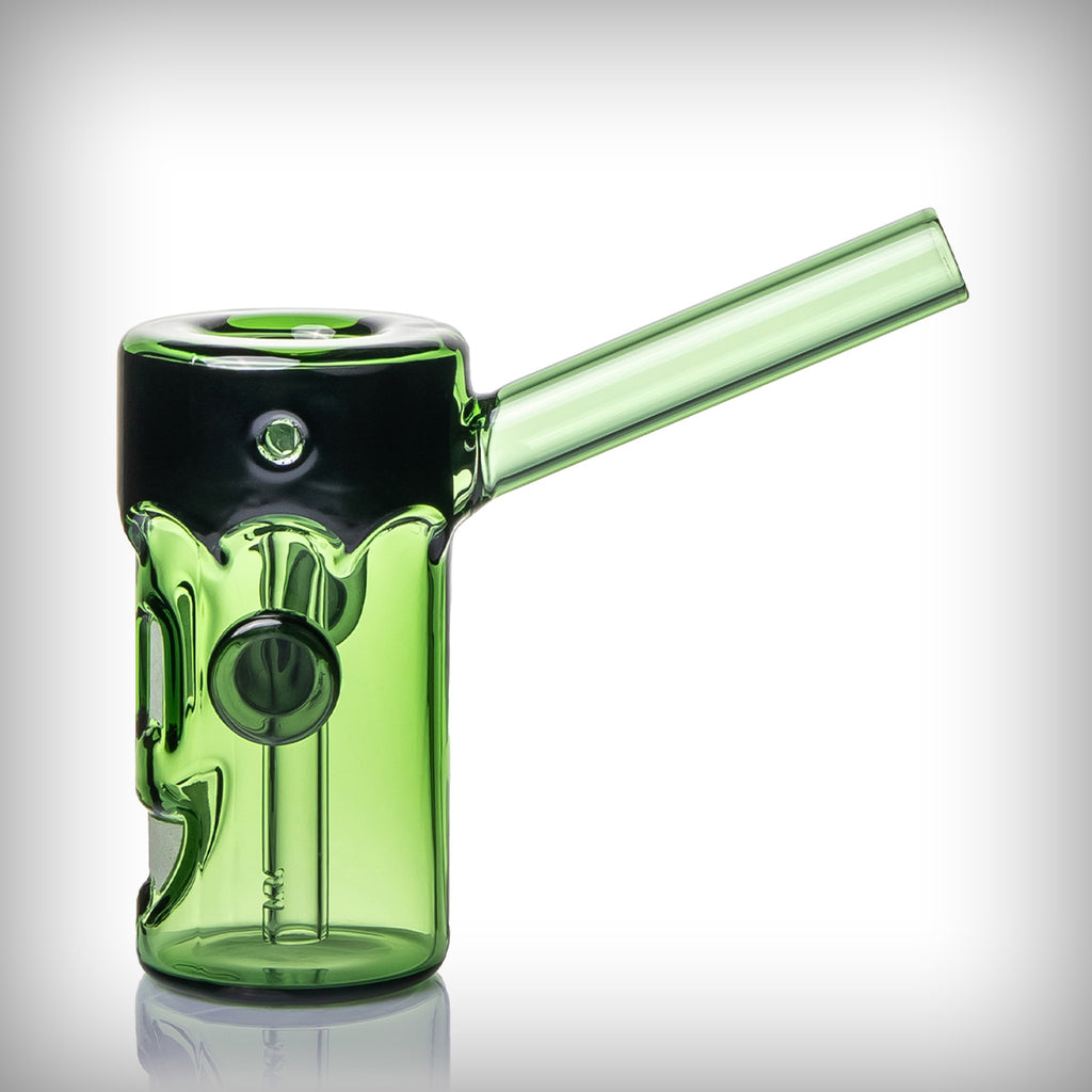 Rear view of the MJ Arsenal Frankenbubbler green glass body