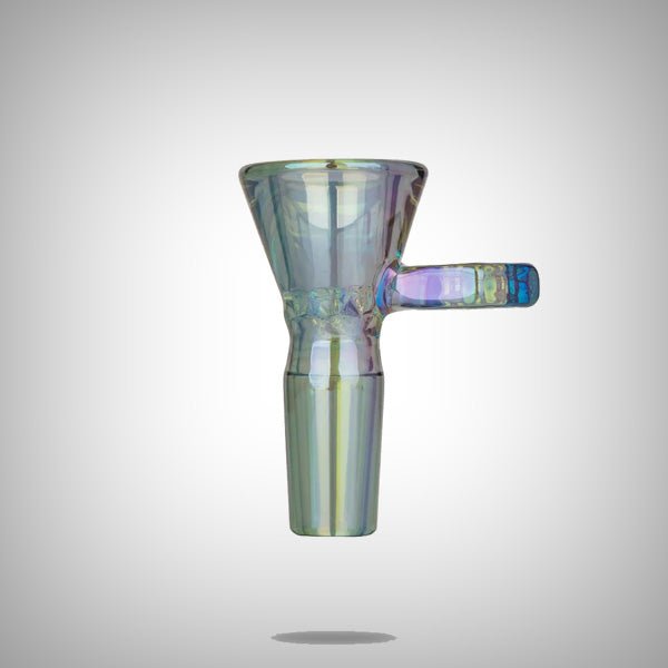 Red Eye Tek glass water pipe with hexagonal canteen base