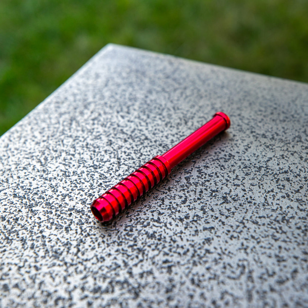 Red metal one hitter pipe by The Mill