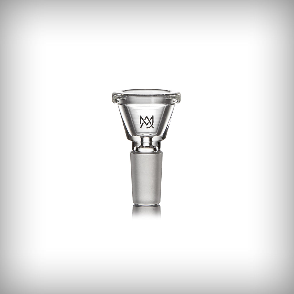 Removable 14mm glass slide for the MJ Arsenal Piston Gravity Bong shown upright against a white background.