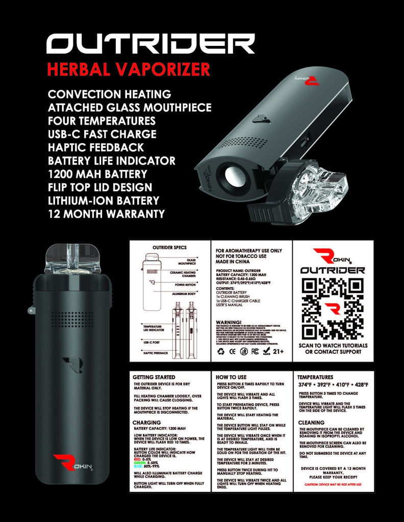 Rokin Outrider dry herb vaporizer portable device
