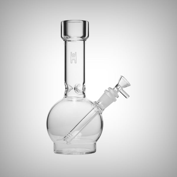Rounded Human Grade glass water pipe for compact setups