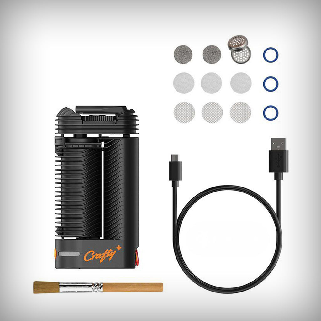 STORZ & BICKEL CRAFTY+ with USB-C cable, cleaning brush, screens, and seal rings