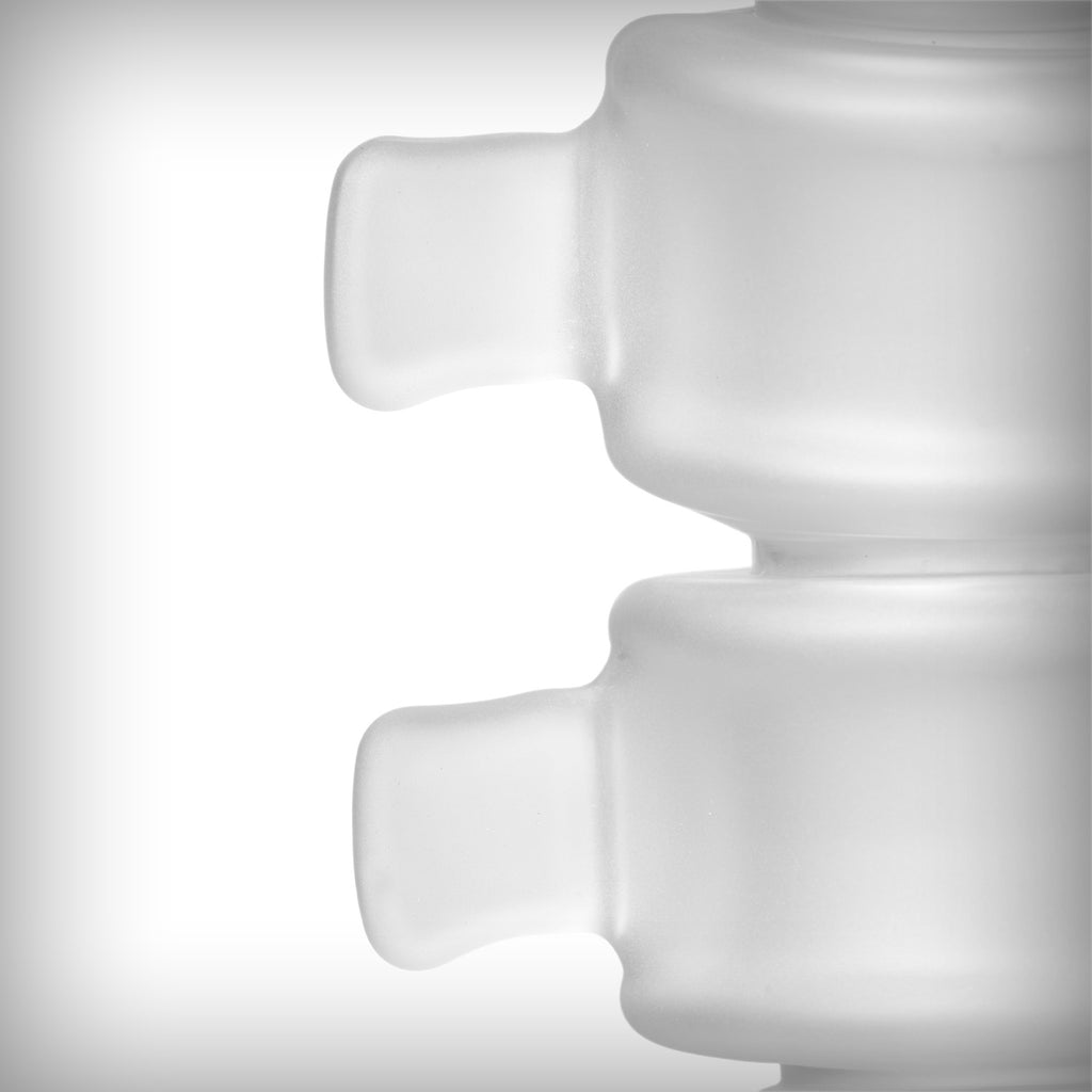 Side angle of the MJ Arsenal Skele-Tube frosted borosilicate glass water pipe