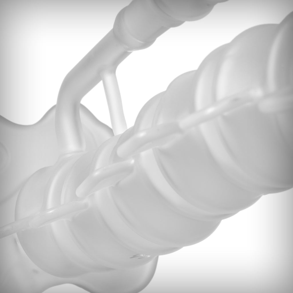 Side view of the MJ Arsenal Skele-Tube showing the sculpted base and curved glass body