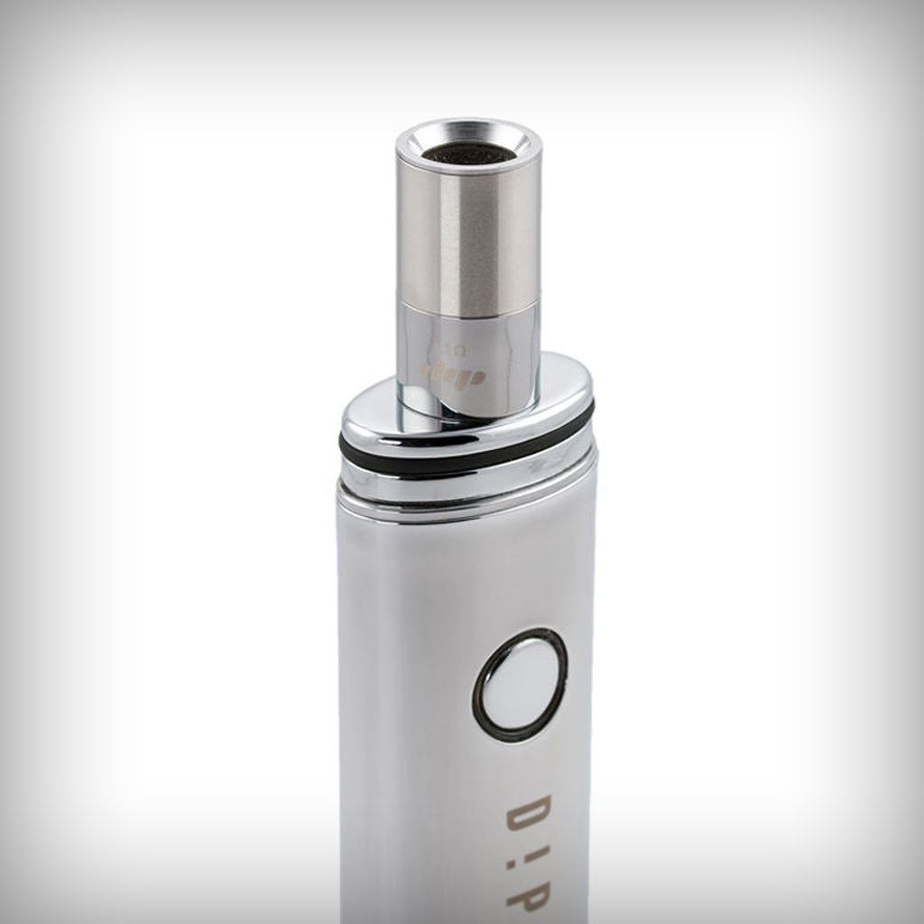Silver Dip Devices Dipper vaporizer close-up showing upper chamber