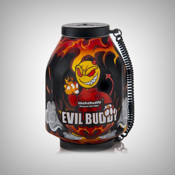 Smokebuddy Original with black and orange character graphic design