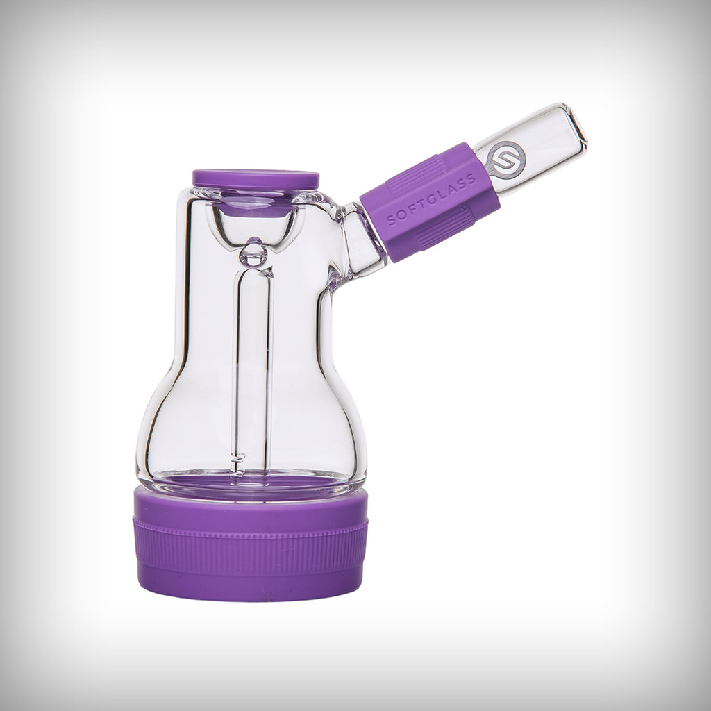 Softglass Core Bubbler in Amethyst with purple silicone accents