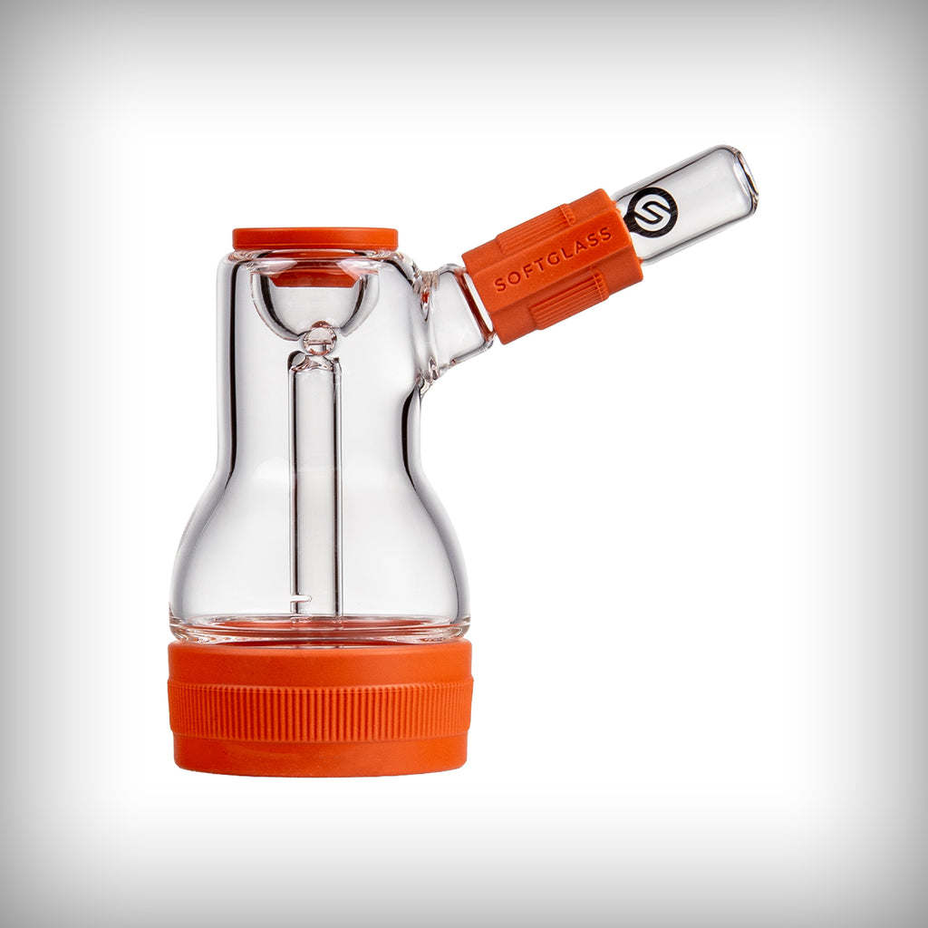 Softglass Core Bubbler in Cerulean with blue silicone accents