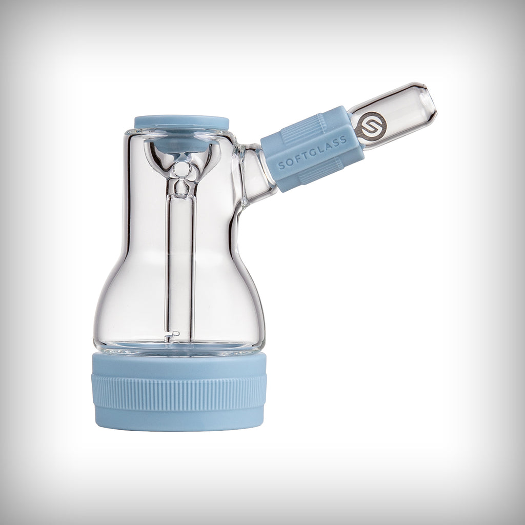 Softglass Core Bubbler in Pistachio with green silicone accents
