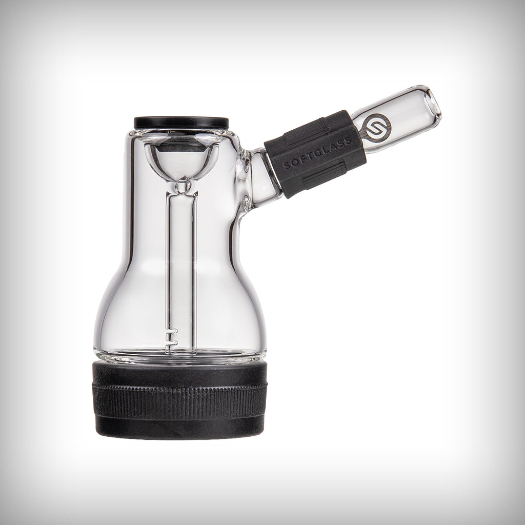 Softglass Core Bubbler in Sienna with orange silicone accents