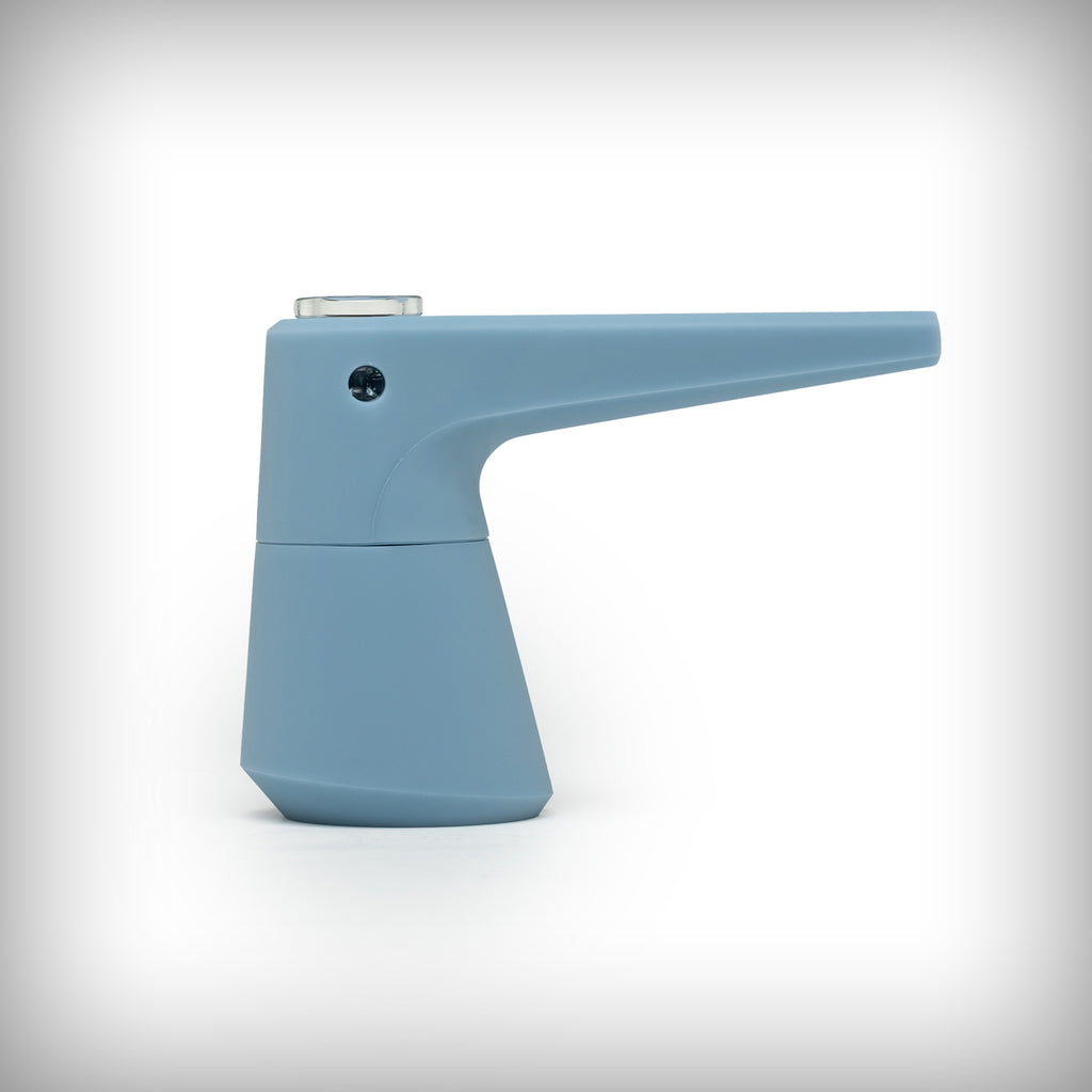 Softglass Pier Bubbler in Cerulean with platinum-cured silicone body