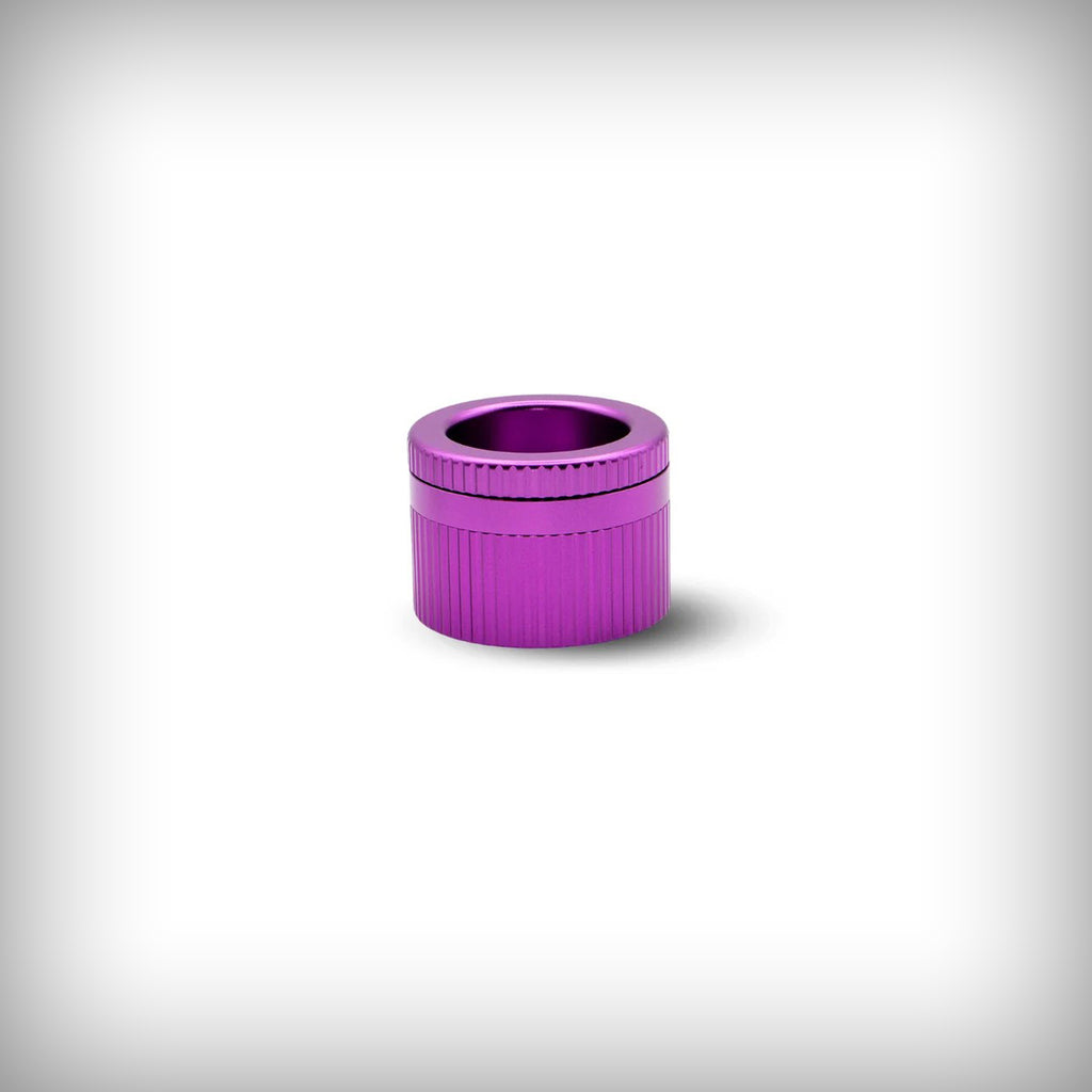 Stache Grynder 360 aluminum grinder in purple finish
