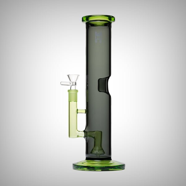 Straight tube borosilicate glass water pipe by Human Grade
