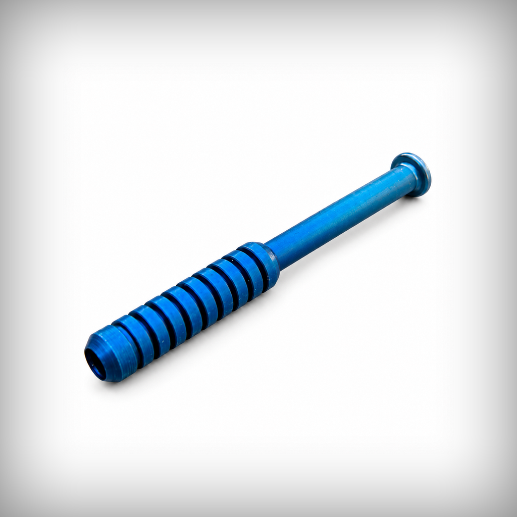 The Mill blue ribbed metal one hitter pipe