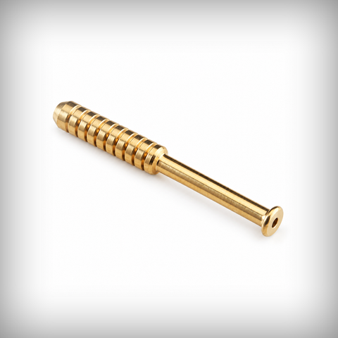 The Mill brass grooved metal one hitter pipe with flanged end