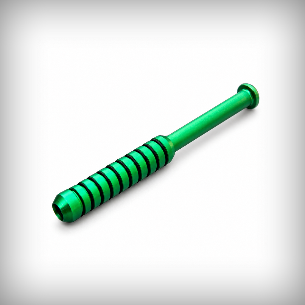 The Mill metallic green ribbed metal one hitter pipe