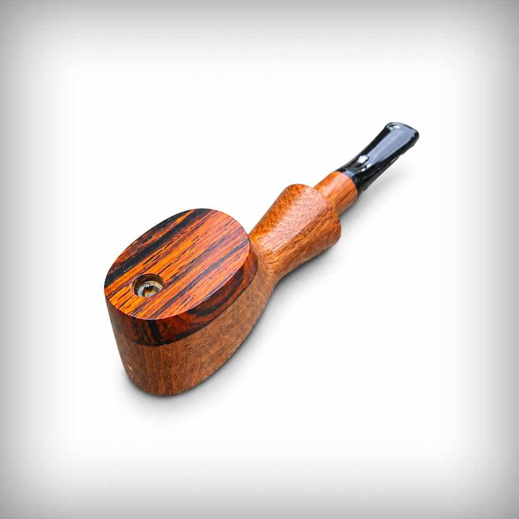 Timber Twist wooden pipe with swivel lid open to reveal the bowl