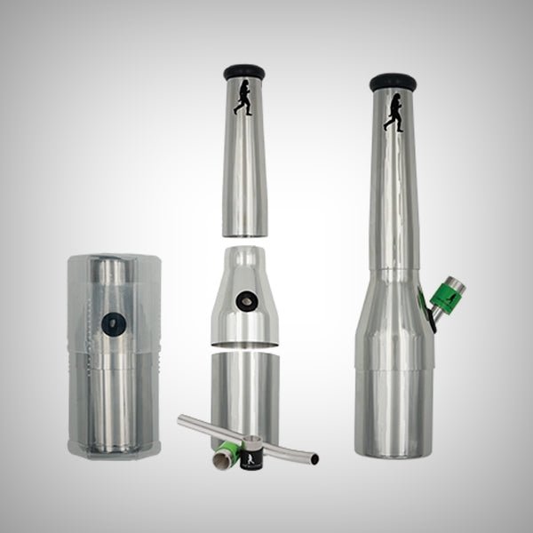 TravelMaster 2.0 stainless steel bong with modular travel design