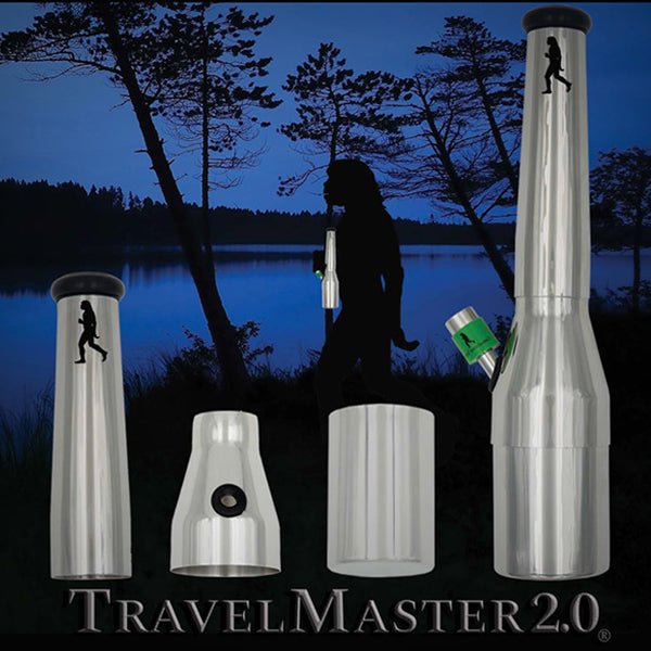 TravelMaster 2.0 stainless steel bong with telescopic carrying case