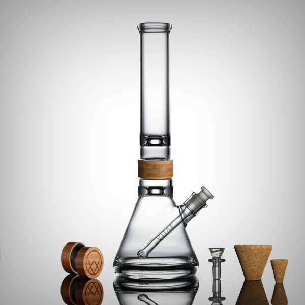Vitae Glass 16 inch classic beaker bong with hourglass ice catcher