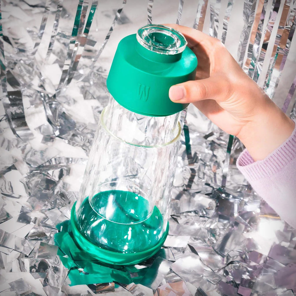 Weday Forest Gravity Bong shown in use with a confetti background