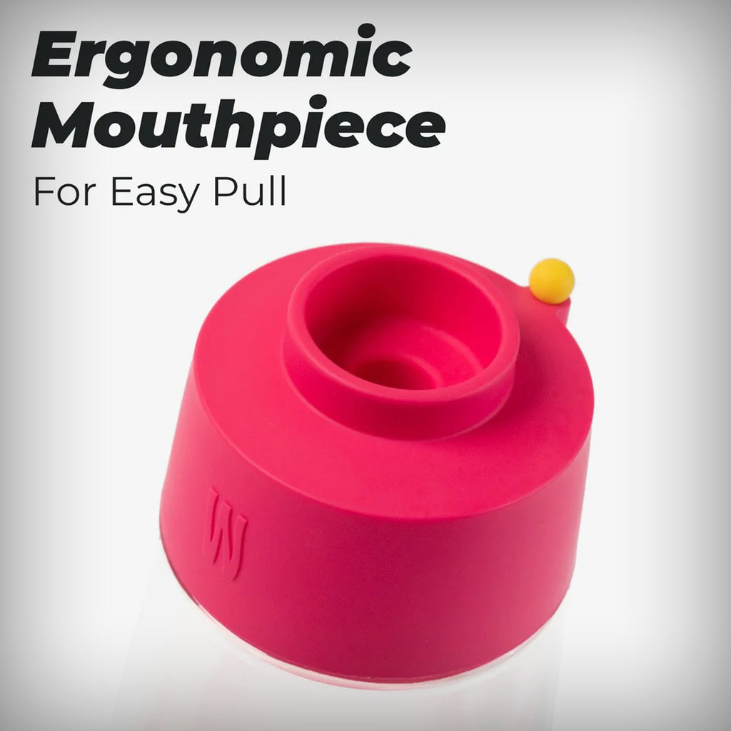 Weday Hot Pink Gravity Bong pink silicone mouthpiece close-up