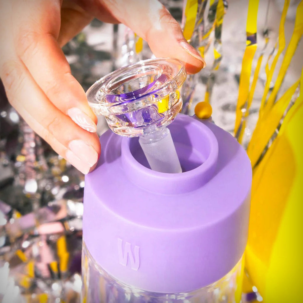 Weday Iridescent Lavender Gravity Bong with glass bowl being removed
