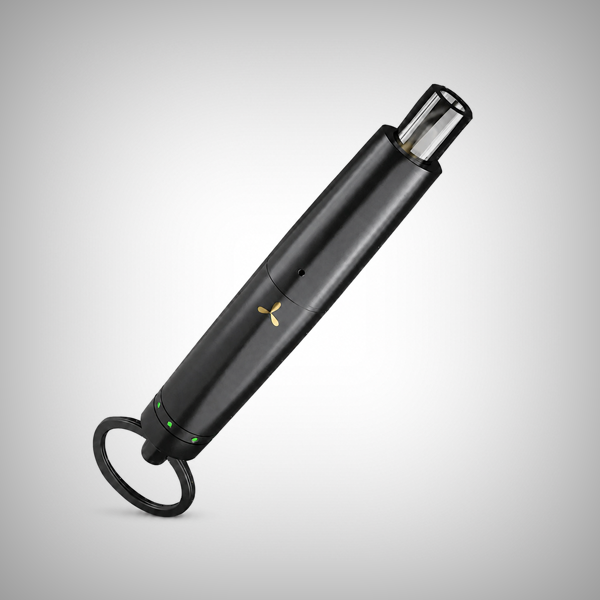 AirVape OM keychain vaporizer in gunmetal finish with key ring